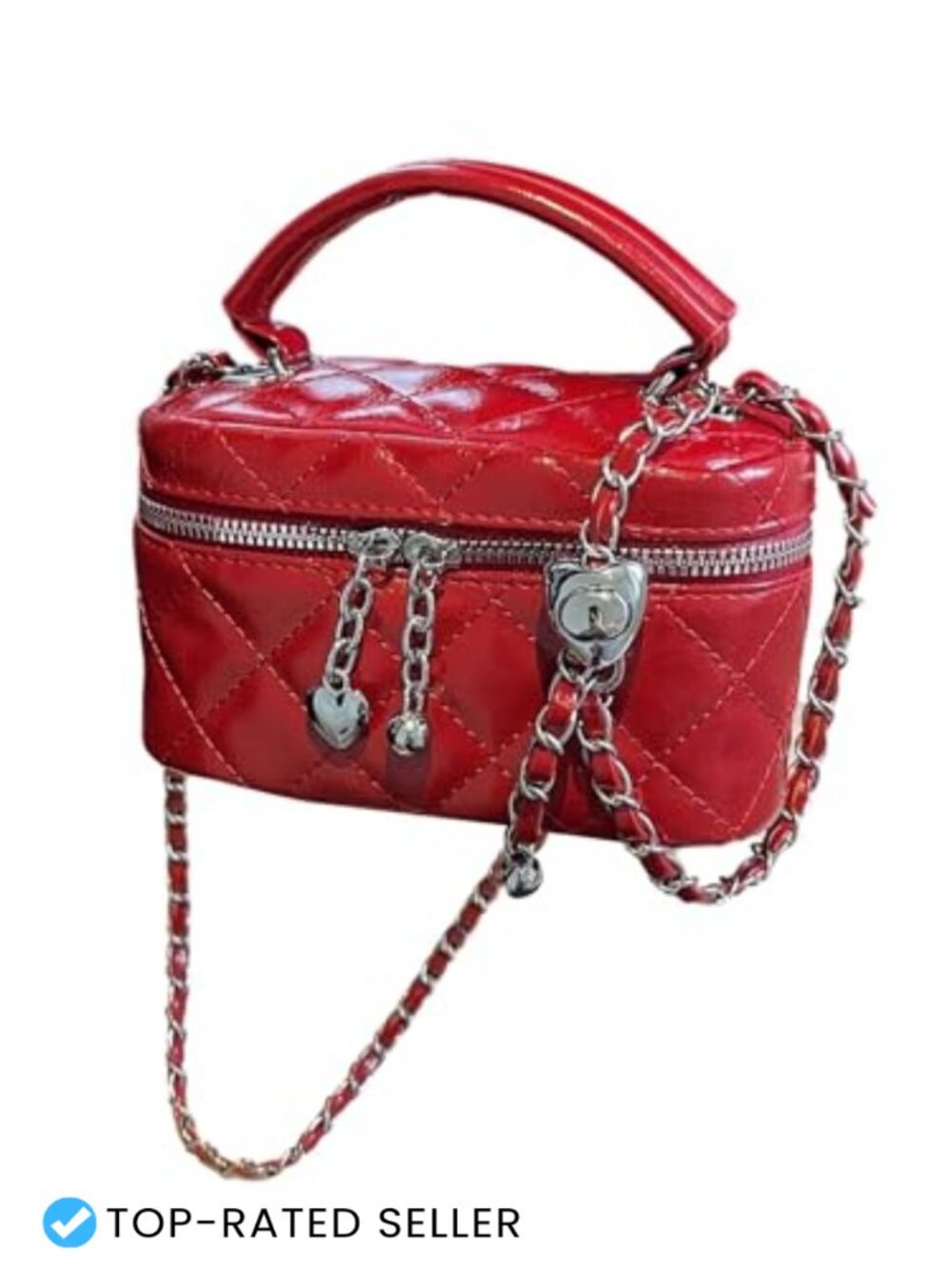 Quilted Faux Leather Crossbody Mini Bucket Bag Y2K Zip Satchel